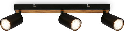 Briloner tib - plafond projector - 2172034 - zwenkbaar - aan uit via wandschakelaar - 15,5 x 5,5 x 44 cm - zwart hout