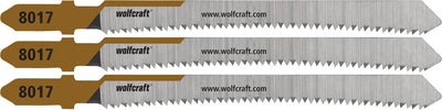 Wolfcraft - 3 decoupeerzaagbladen voor multiplex mdf - 50mm - hcs-blad met t-schacht - 8017000