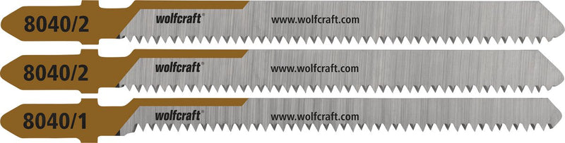 Wolfcraft - laminaat decoupeerzaagbladen - 3 stuks - decoupeerzaagblad voor fijne rechte en bochtensneden zagen - 8040000