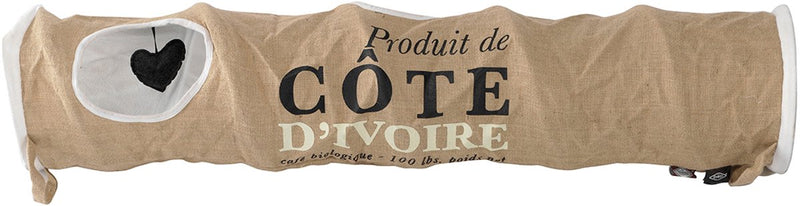 D d home home collection cote d'ivoire jute kattentunnel - 120 x 25 x 25 cm