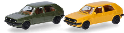 Herpa vw golf ii 4d., groen geel (minikit 2 st.)