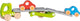 Goki voertuig: autotransporter 28 44x8x17,5cm, met 2 voertuigen, met laadklep, hout, 2+