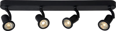 Lucide jaster-led - plafondspot (plafondlamp) - led - gu10 - 4x5w 2700k - zwart