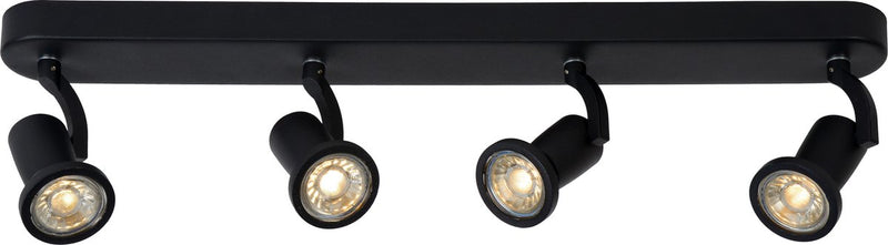 Lucide jaster-led - plafondspot (plafondlamp) - led - gu10 - 4x5w 2700k - zwart