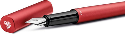 Pelikan ineo - vulpen - fiery red - rood - in metalen etui
