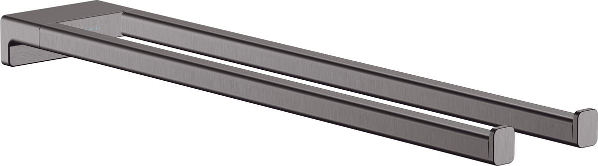 Hansgrohe addstoris q handdoekhouder 2-lids - geborsteld zwart chroom (antraciet)