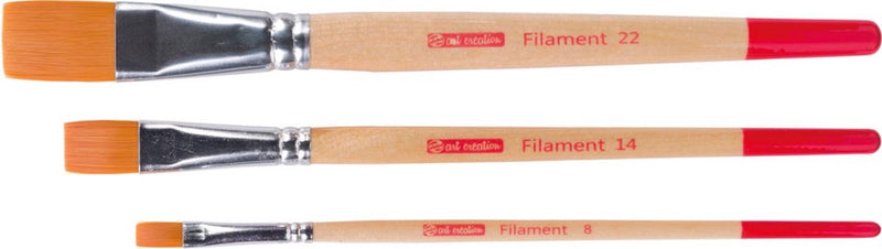 Talens art creation aquarelpenselen polyester plat, set van 3 penselen