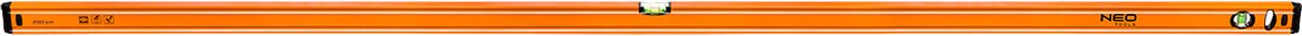 Neo tools waterpas 200cm 0,5mm m 2 libellen acryl glas 1,5mm matteriaal dikte