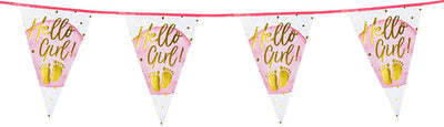 Boland - folievlaggenlijn 'hello girl!' - geen thema - babyshower