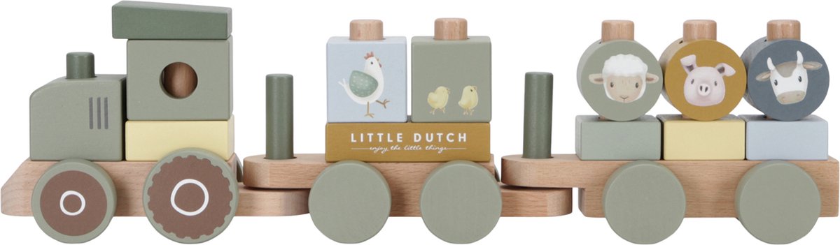 Little dutch little farm blokkentrein tractor fsc