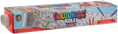 Creative craft group kleurrol met print en 6 kleurpotloden, 250x42cm