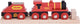 Bigjigs toys bigjigs houten locomotief met wagon - rood