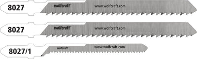 Wolfcraft - acryl decoupeerzaagbladen - decoupeerzaagblad fijne rechte en bochtsnede voor - hcs-bladen met t-schacht – speciaal voor acryl en acrylglas - 8027000