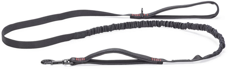 Beeztees parinca premium elastische hondenriem - hondenlijn - weersbestendig - nylon - zwart - 180cmx20mm