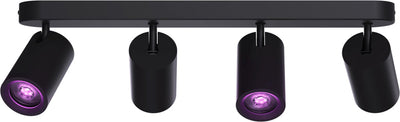 Calex smart plafondlamp - 4-lichts - slimme opbouwspot - ovaal - zwart