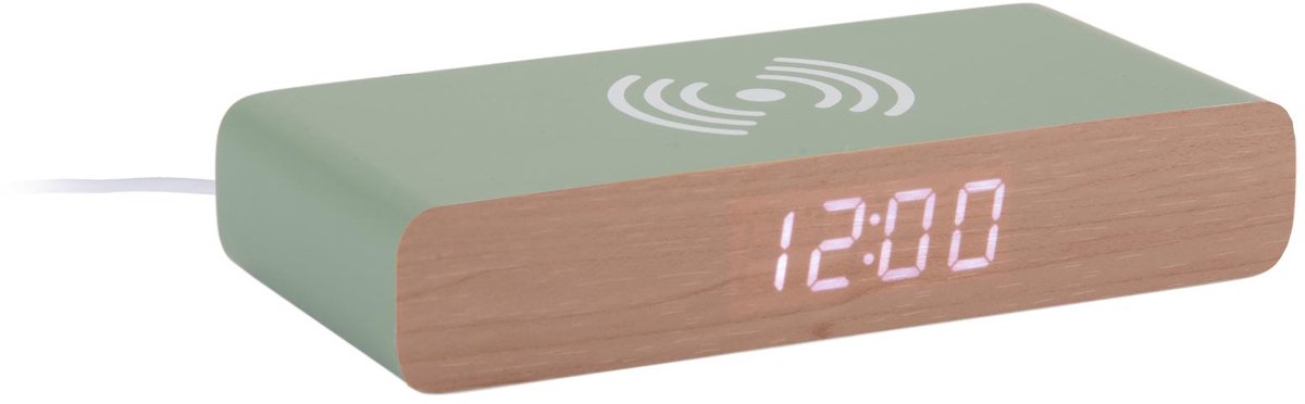 Karlsson wekker retro flat led - jungle groen - 16.1x7.6x3cm - scandinavisch - wekker voor slaapkamer - wekkers