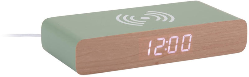 Karlsson wekker retro flat led - jungle groen - 16.1x7.6x3cm - scandinavisch - wekker voor slaapkamer - wekkers
