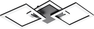 Eglo connect.z paranday-z smart plafondlamp - 65 cm - zwart wit - instelbaar wit licht - dimbaar - zigbee