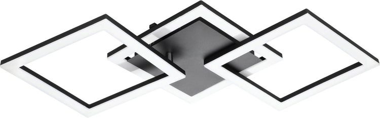 Eglo connect.z paranday-z smart plafondlamp - 65 cm - zwart wit - instelbaar wit licht - dimbaar - zigbee