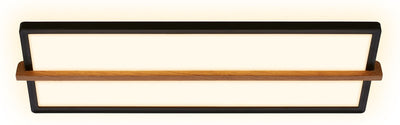 Briloner remsa - led plafonniére - plafondlamp met indirect licht - warm wit licht - 20 x 60,5 x 4,5 cm - zwart hout