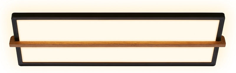 Briloner remsa - led plafonniére - plafondlamp met indirect licht - warm wit licht - 20 x 60,5 x 4,5 cm - zwart hout