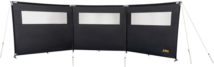 Abbey camp windscherm met topbuis - grijs - ca. 500 x 145 cm - met raam