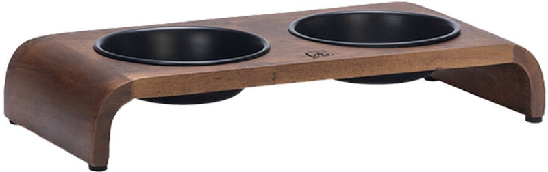Designed by lotte melora - dinerset kat - hout rvs - zwart - 36x17x6,5 cm - 350 ml