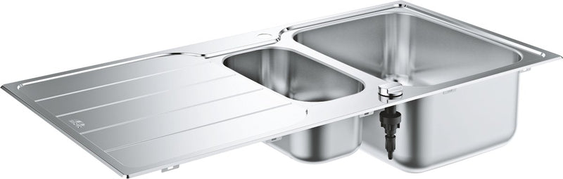 Grohe k500 roestvrijstalen spoelbak met korfplug