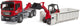 Bruder , miniatuurauto van de man tgs vrachtwagen met container, rood
