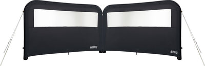 Abbey camp opblaasbaar windscherm 2 x - met pomp - grijs - 480 x 140 cm - koppelbaar