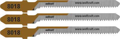Wolfcraft - 3 decoupeerzaagbladen voor triplex - 20mm - hcs met t-schacht - 8018000