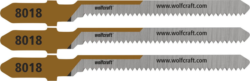 Wolfcraft - 3 decoupeerzaagbladen voor triplex - 20mm - hcs met t-schacht - 8018000