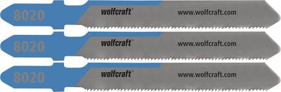 Wolfcraft - 3 decoupeerzaagbladen voor staal tot 1 mm - fijne snede - staalplaat - 8020000