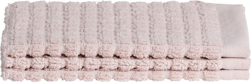 Seahorse cube 3x washand 16 x 21 cm - roze - set van 3 stuks