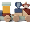 Trixie houten speelgoed - dieren trein - met bouwblokken - treinset met blokken - vanaf 1,5 jaar - voor jongens en meisjes - fsc