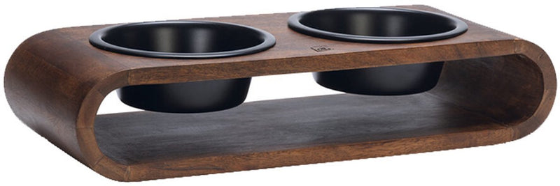 Designed by lotte melira - dinerset hond - hout rvs - zwart -- 47x19.5x10 cm - 800 ml