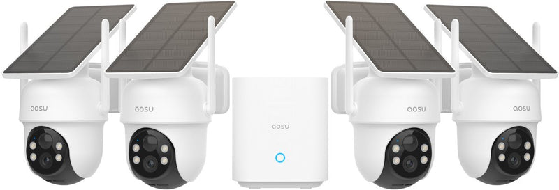 Aosu solarcam d1 classic kit - 4 beveiligingscamera's met 2k resolutie - 360° zicht ai tracking