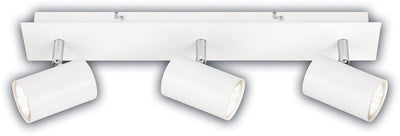 B.k.licht briloner isil a – opbouwspot – led plafondlamp – eek a lichtbron* – 50.000u – zwenkbaar spots – vervangbare lichtbron – wit – 45x8x12,3 cm