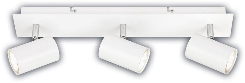 B.k.licht briloner isil a – opbouwspot – led plafondlamp – eek a lichtbron* – 50.000u – zwenkbaar spots – vervangbare lichtbron – wit – 45x8x12,3 cm