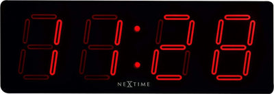 Nextime big d – wandklok tafelklok – 51.5 × 18 × 4.5 cm – plastic – rood