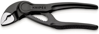 Knipex cobra® xs pijp- en waterpomptang | 100 mm lengte | ruwe oppervlakken | reliëf | grijs geatramenteerd - 87 00 100 bk