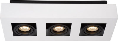 Lucide xirax - plafondspot (plafondlamp) - led dim to warm - gu10 - 3x5w 2200k 3000k - wit