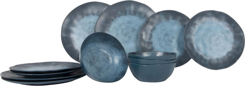 Gimex stone line servies - donkerblauw - 12-delig