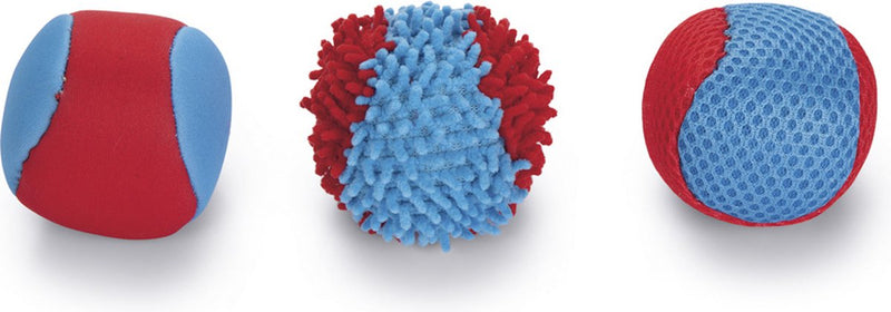 Beeztees splashbal - hondenspeelgoed - blauw rood - 6,2 cm - 3st one size