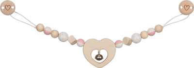 Goki houten wandelwagenketting hart met clips
