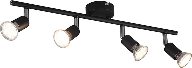 Rl live your light reality paris - spot - zwart mat - excl. 4x gu10 3 w - plafondbevestiging