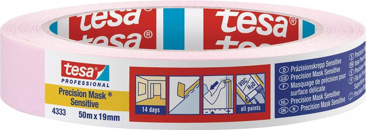 Tesa precision sensitive 04333-00017-02 maskeertape präzisionskrepp lichtroze (l x b) 50 m x 19 mm 1 stuk(s)