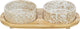 Trixie - voerbak waterbak - set - keramiek bamboe - wit natuur - 2x800 ml