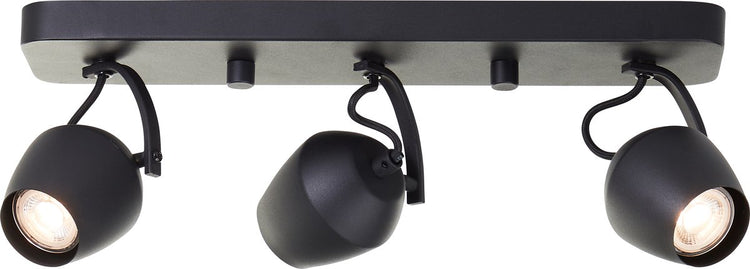 Brilliant vertino - plafondspot - gu10 3x5w - 3000k - zwart