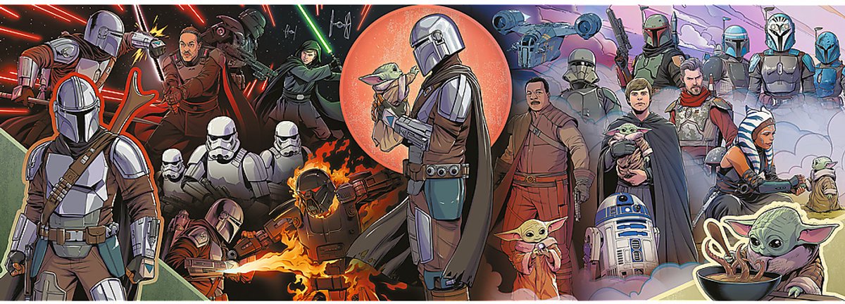 Trefl star wars puzzel - mandalorian - 1000 stukjes panorama.